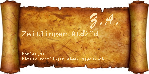 Zeitlinger Atád névjegykártya